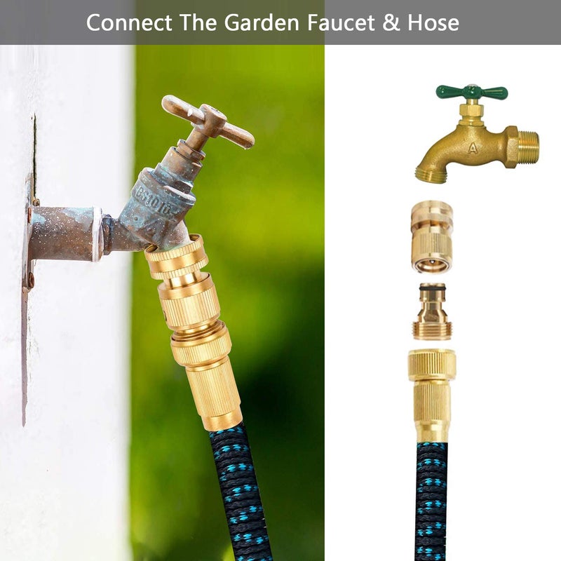 BoArt Garden Hose Quick Connector Set  Solid Brass 3/4 Inch Water Fitings Thread Easy Connect No-Leak Male Female 6 Sets - Image 4